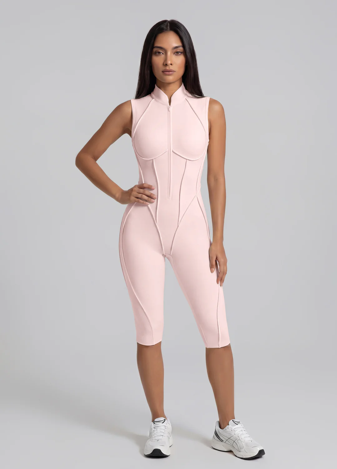 Closed-Back Sleeveless Capri Catsuit - Image 3