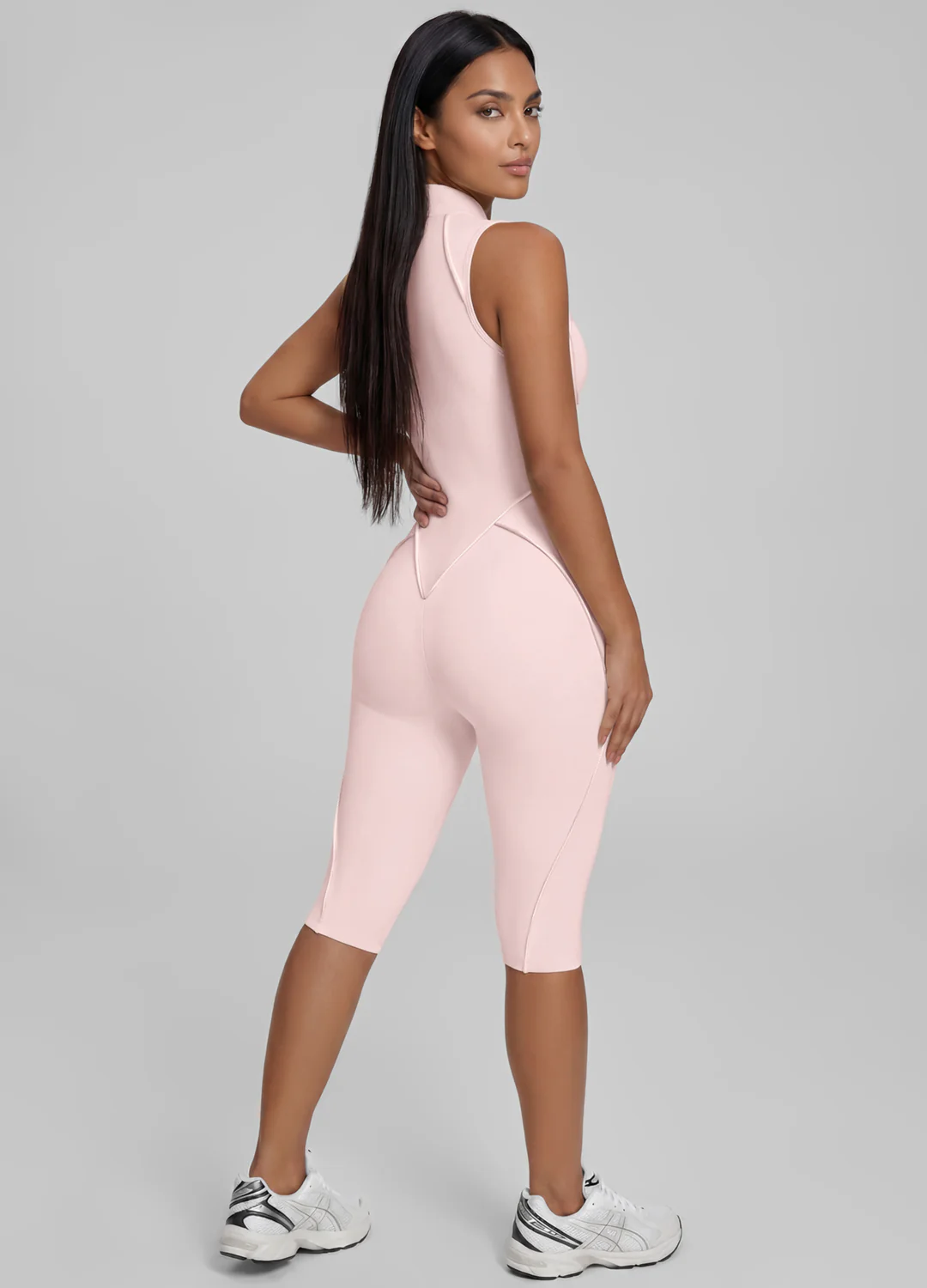 Closed-Back Sleeveless Capri Catsuit - Image 4