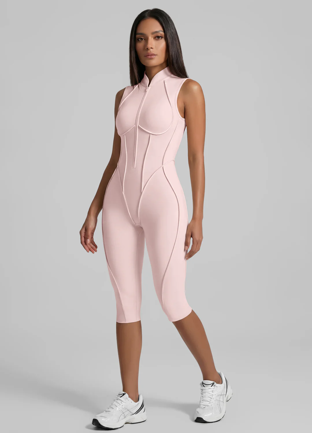 Closed-Back Sleeveless Capri Catsuit - Image 5