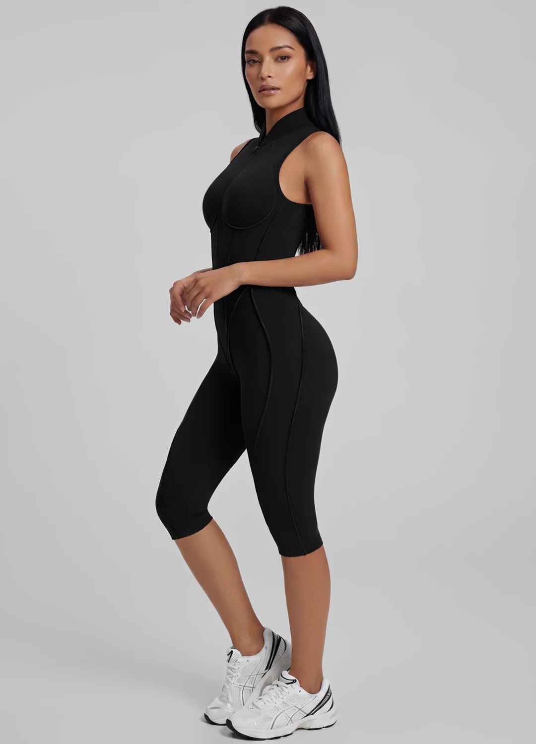 Closed-Back Sleeveless Capri Catsuit - Image 5