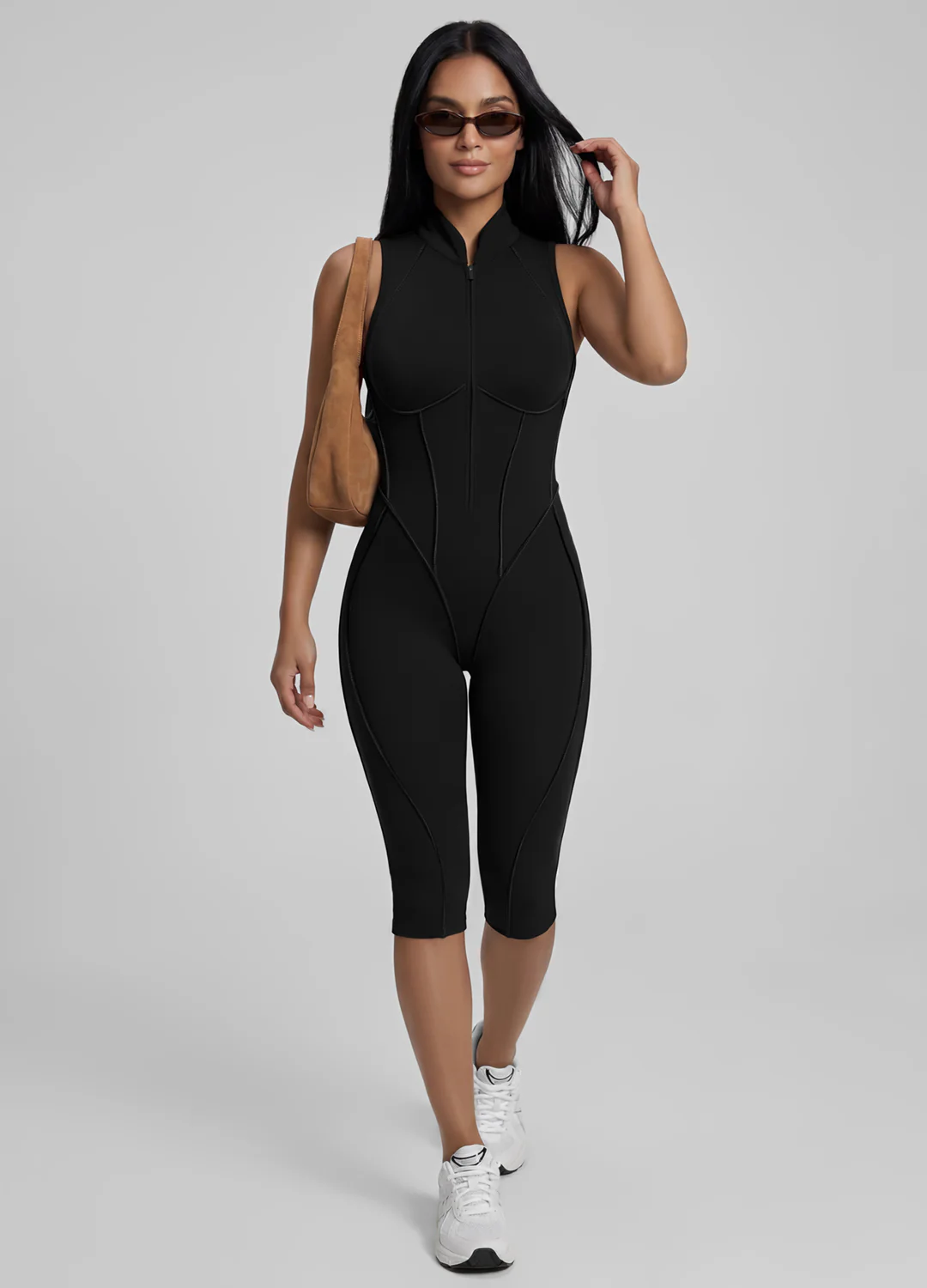 Closed-Back Sleeveless Capri Catsuit - Image 6