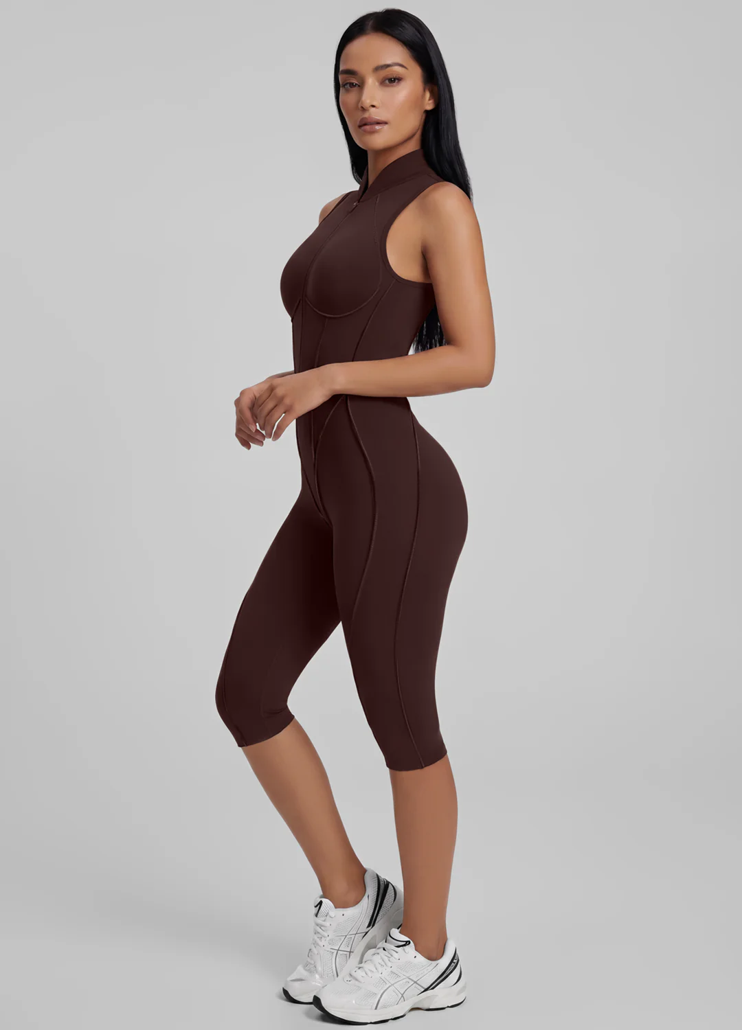 Closed-Back Sleeveless Capri Catsuit - Image 5