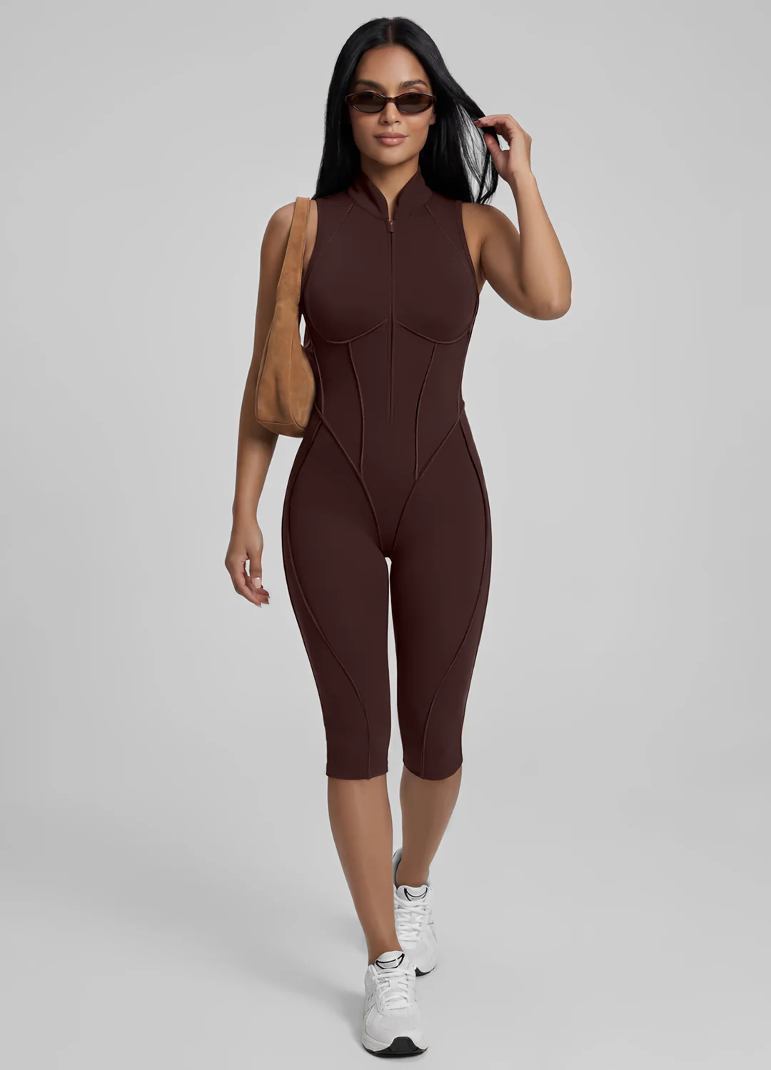 Closed-Back Sleeveless Capri Catsuit - Image 6
