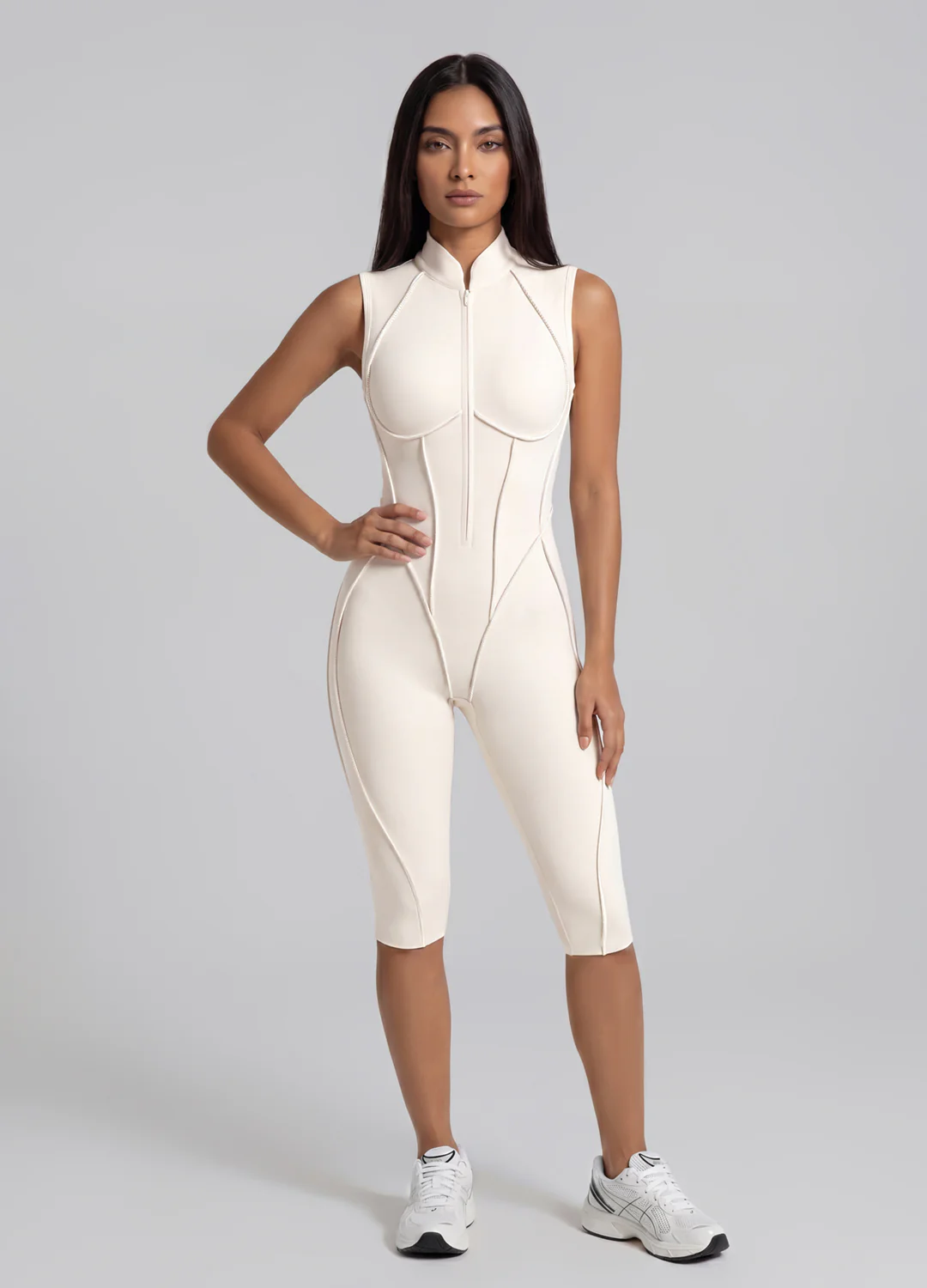 Closed-Back Sleeveless Capri Catsuit - Image 6