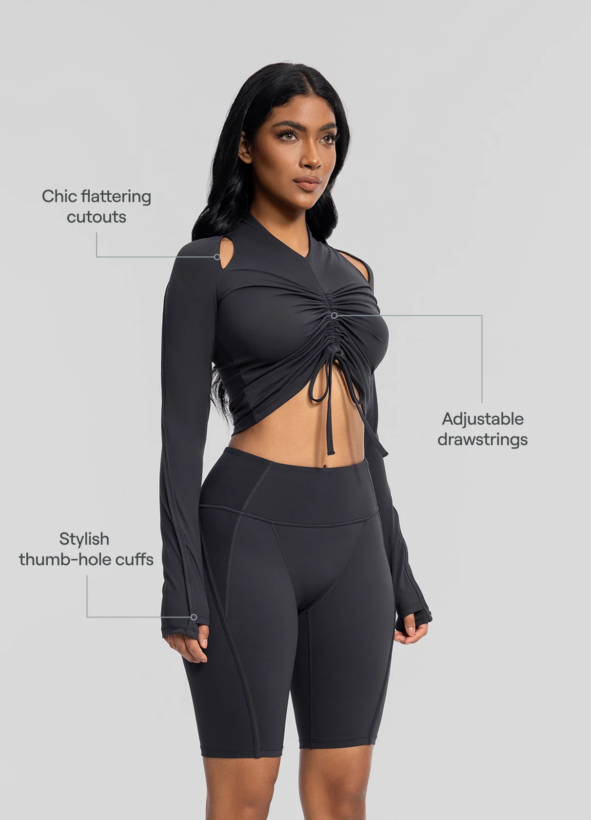 Drawstring Crop Top - Image 2