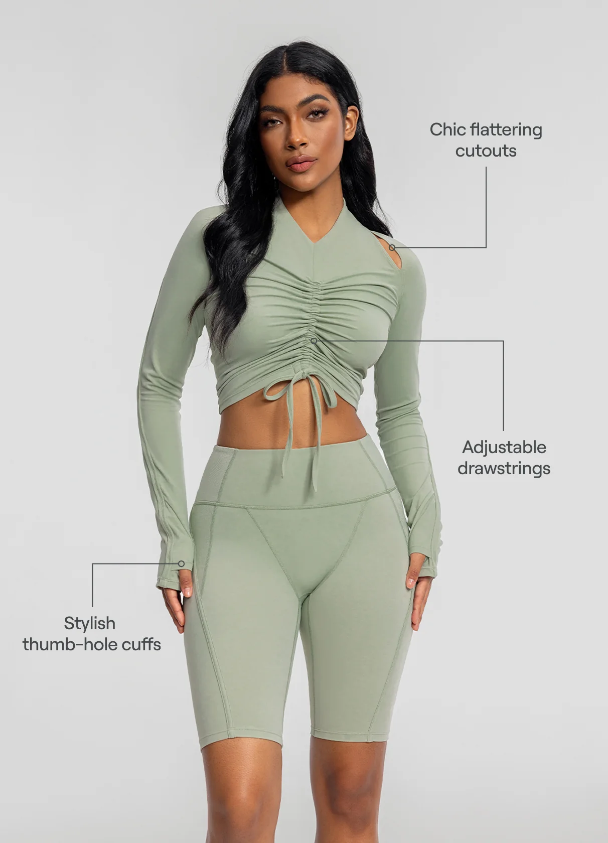Drawstring Crop Top - Image 2