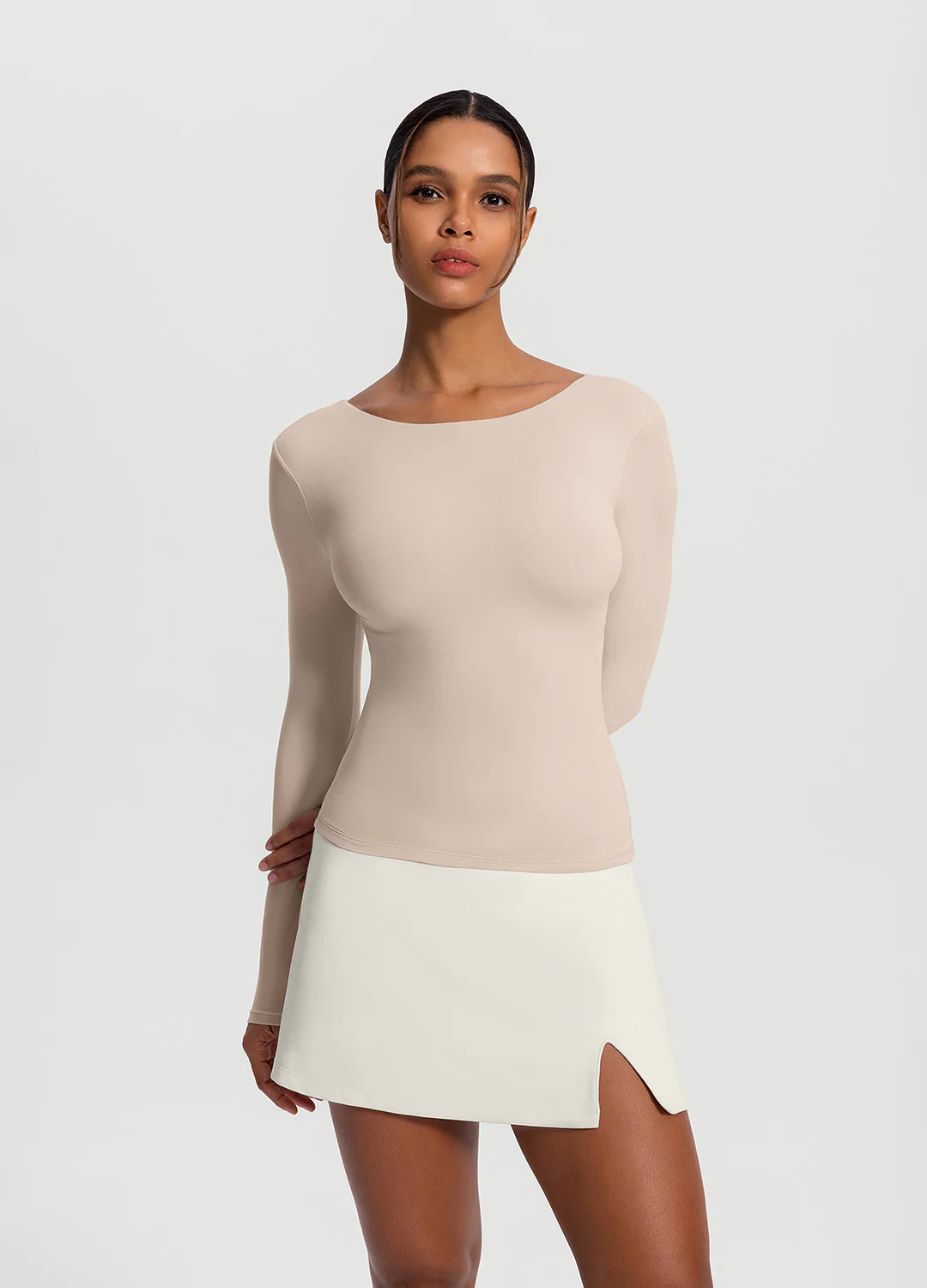 Open-Back Long Sleeve Top