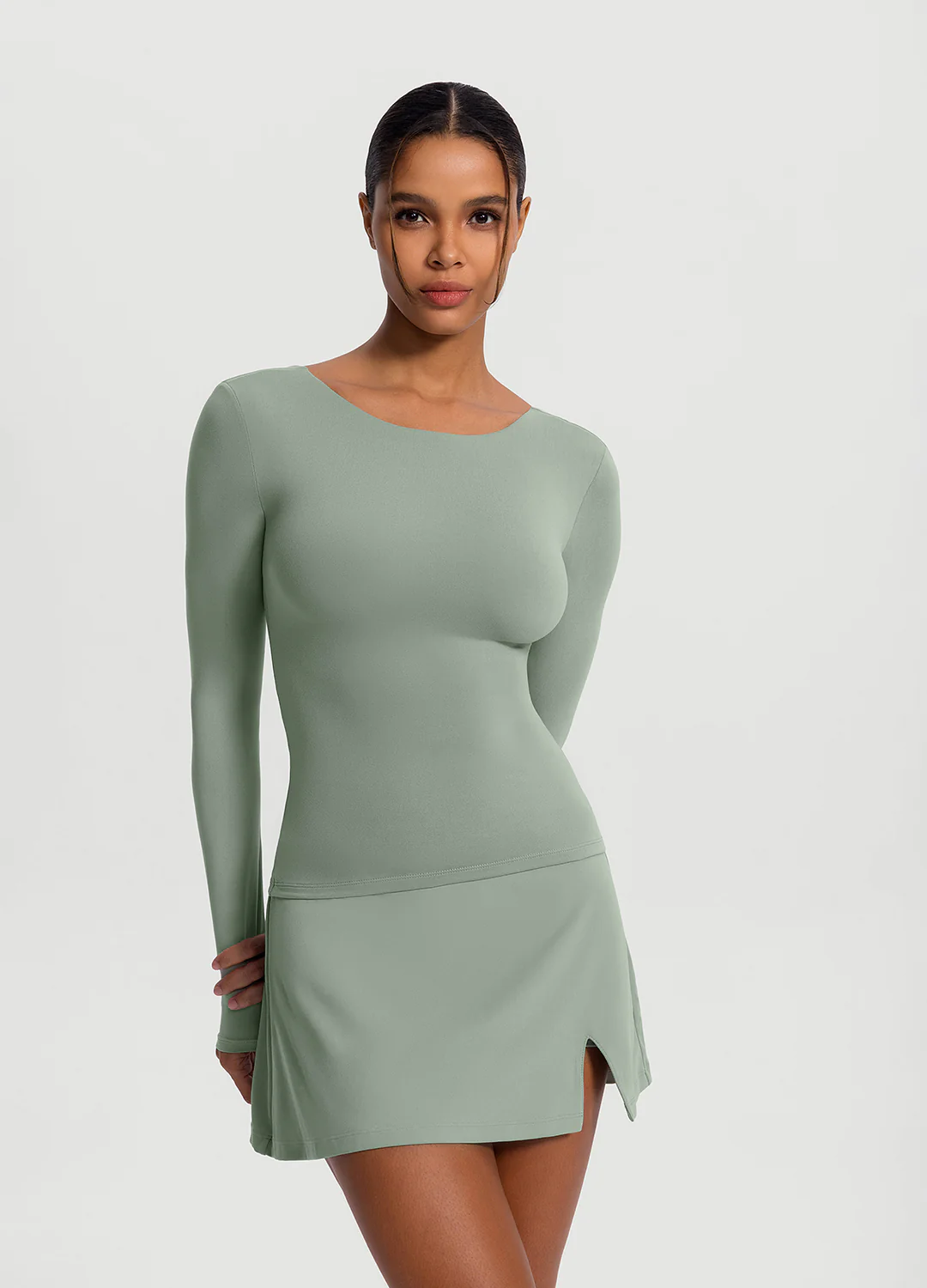 Open-Back Long Sleeve Top