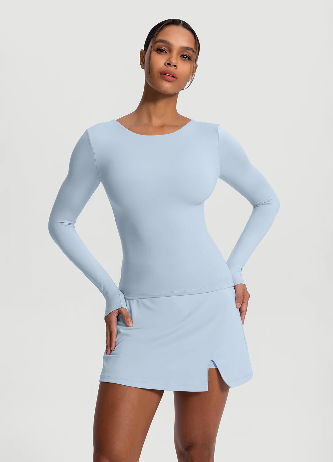 Open-Back Long Sleeve Top
