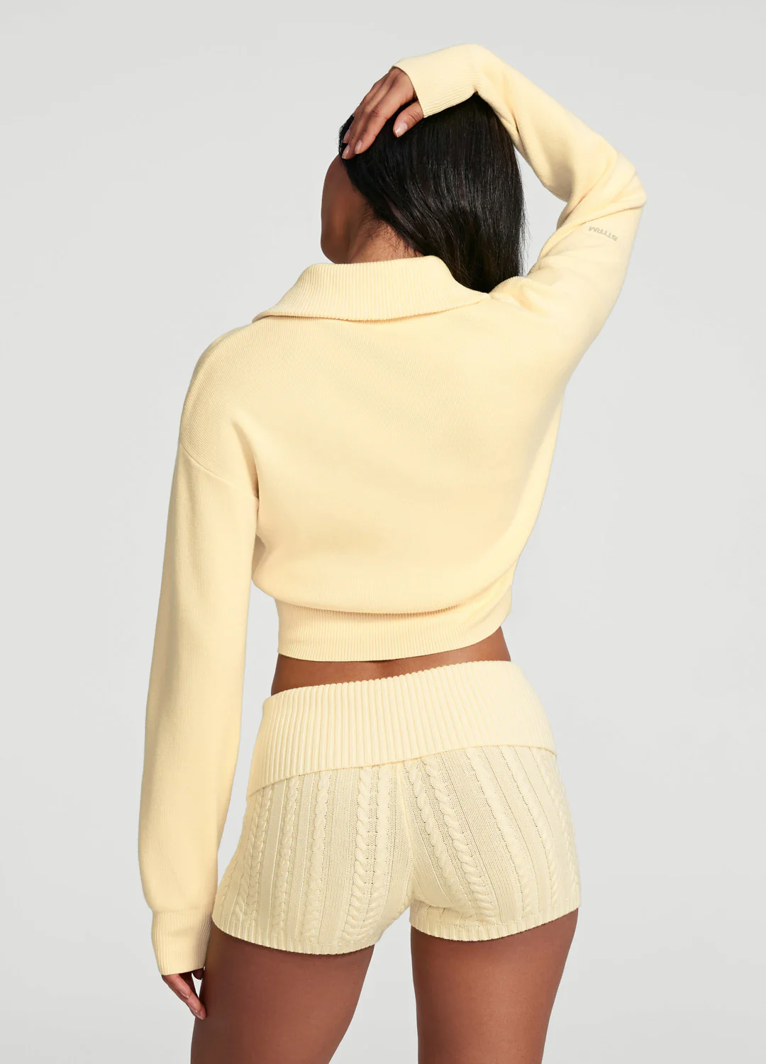 Knit Cropped Zip-Up Jacket - Image 3