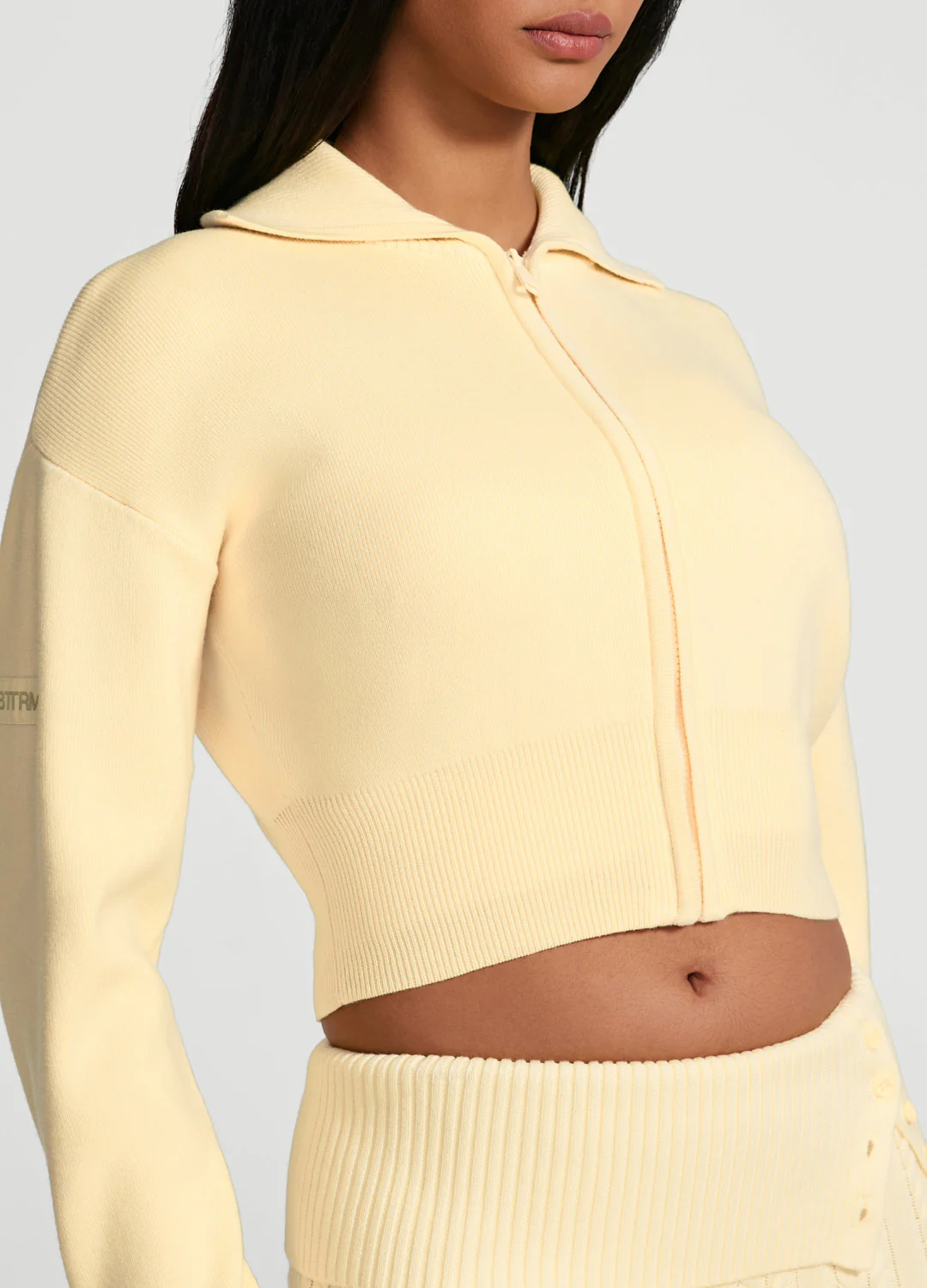 Knit Cropped Zip-Up Jacket - Image 4