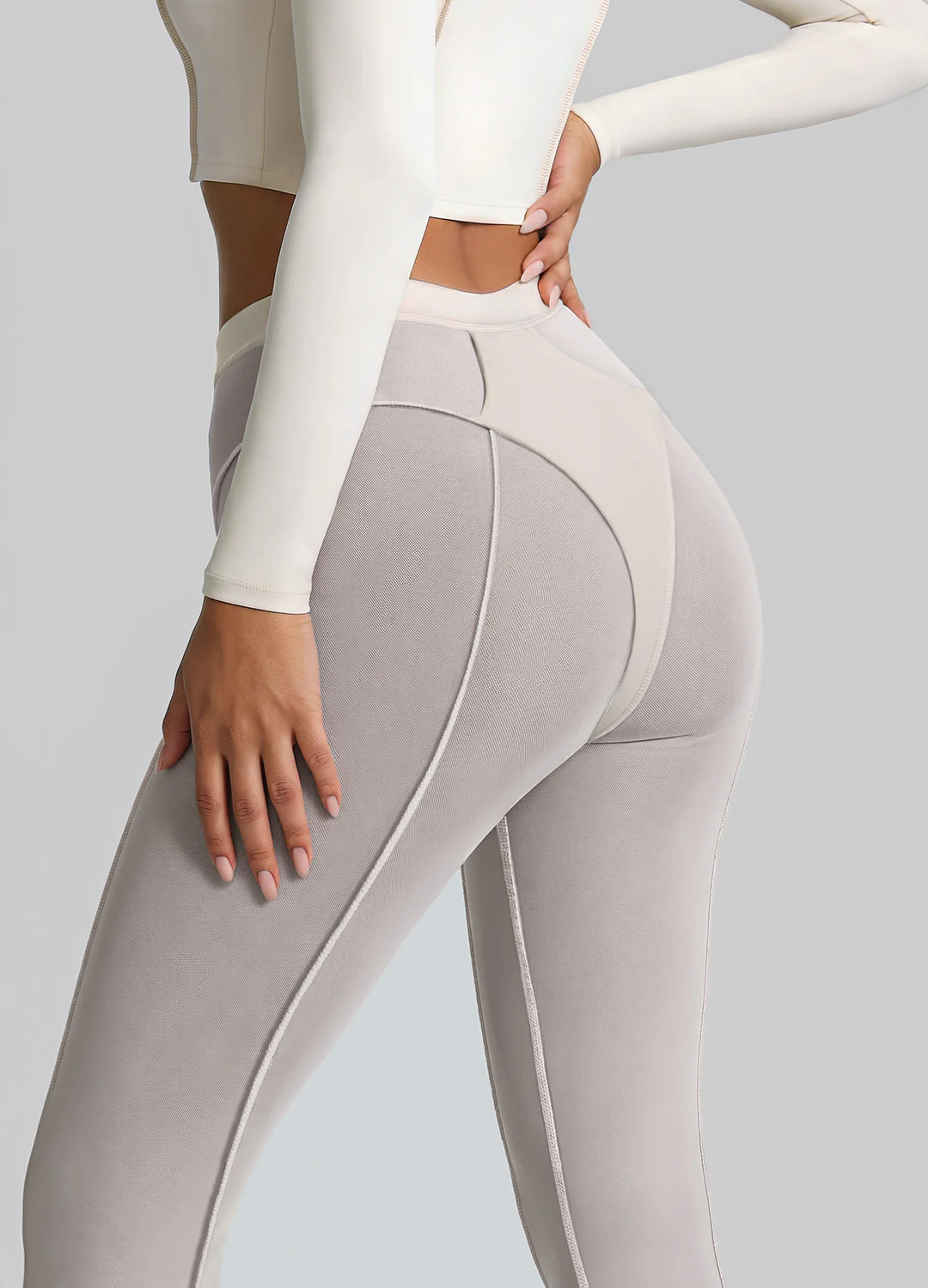Semi-Sheer Contour Flare Leggings - Image 5
