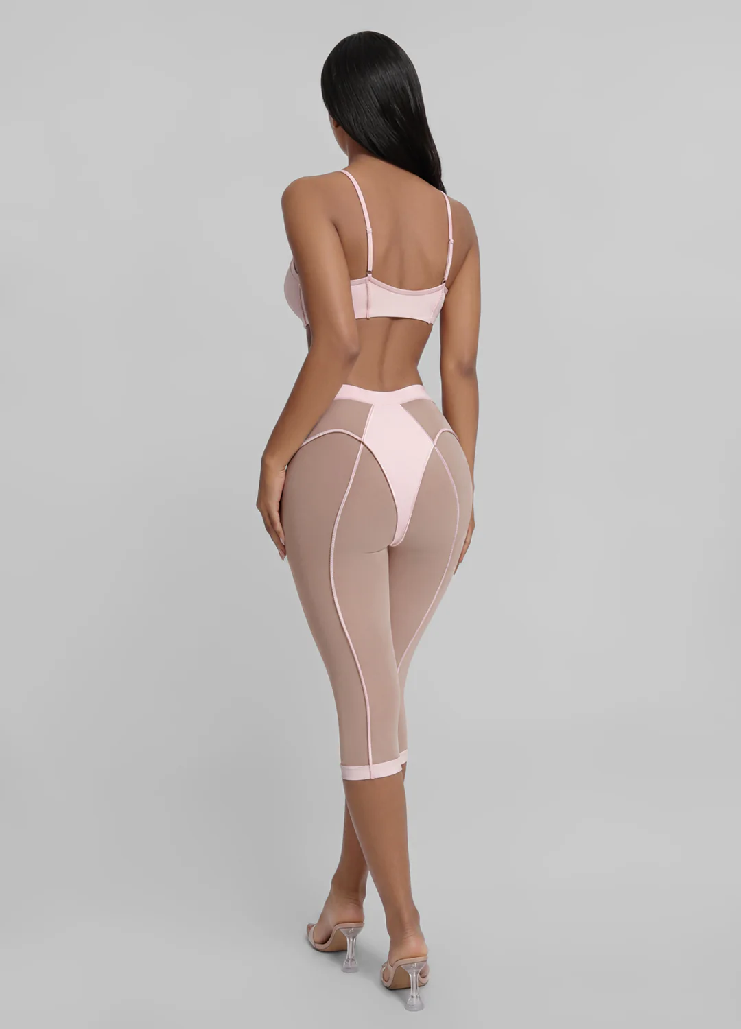 Semi-Sheer High-Rise Capri Leggings - Image 3