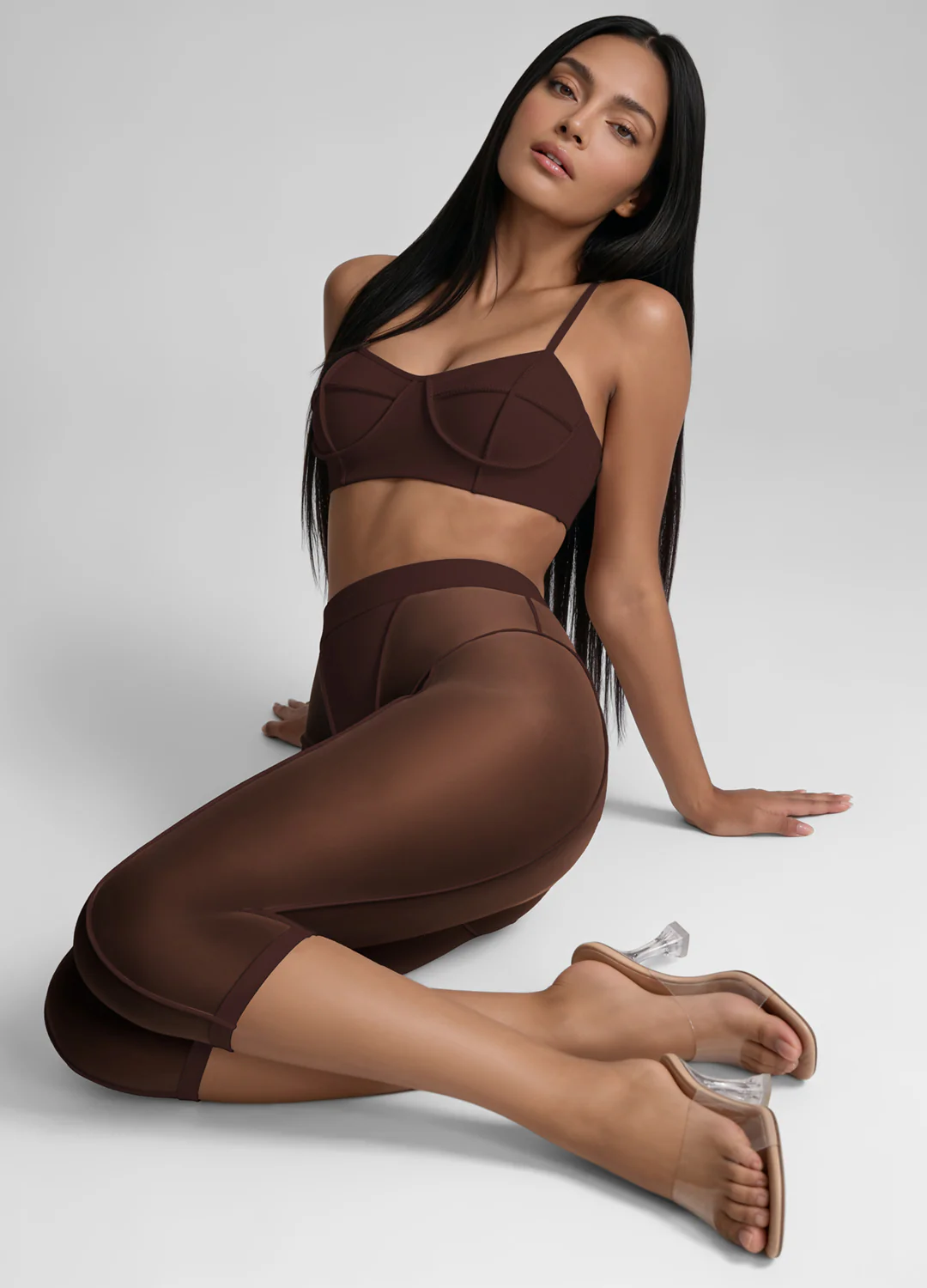 Semi-Sheer High-Rise Capri Leggings - Image 5