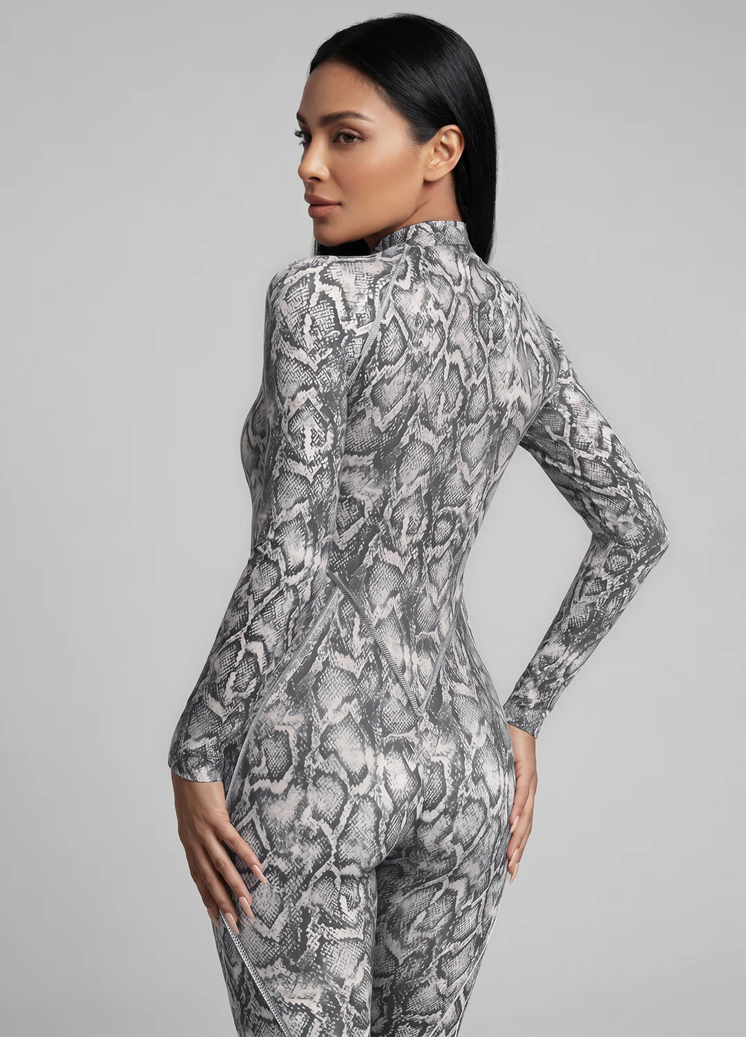 Silver Snake Closed-Back Catsuit - Image 5
