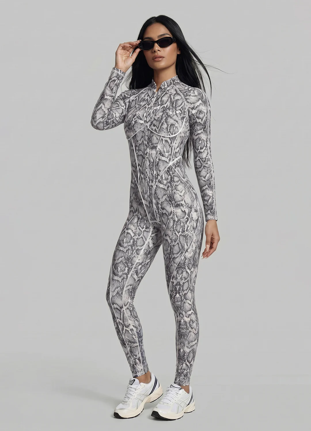 Silver Snake Closed-Back Catsuit - Image 6