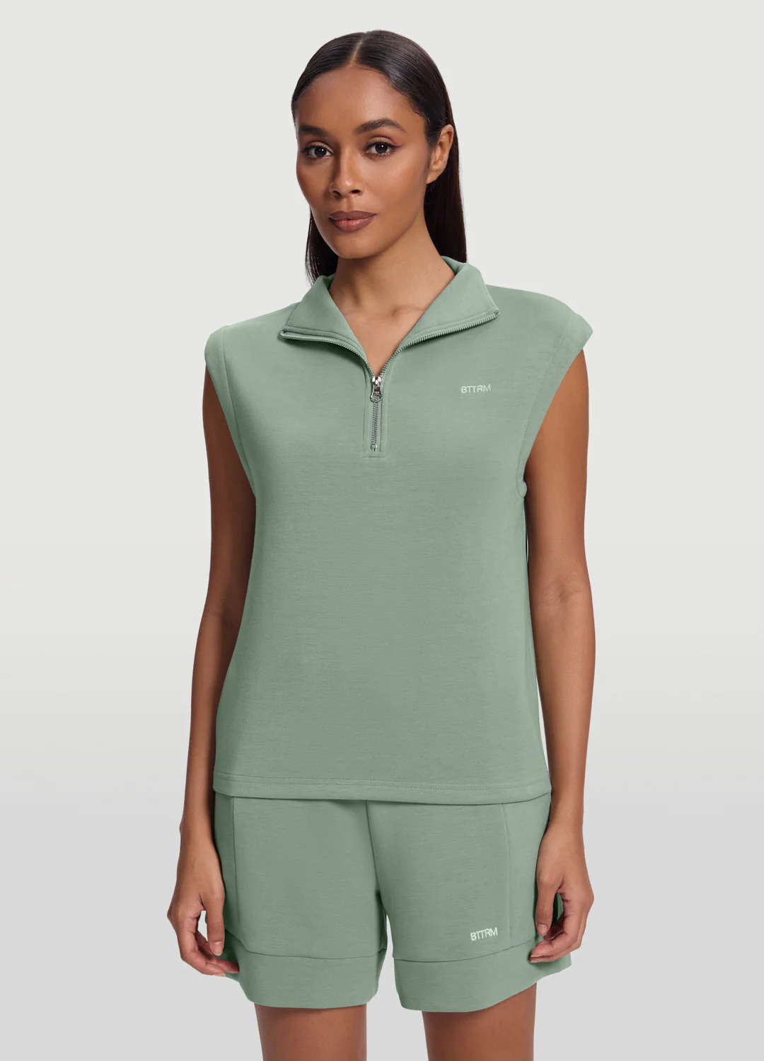 Sleeveless Half-Zip Sweatshirt
